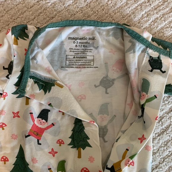 Magnetic Me Christmas Gnome Footed Onesie - Picture 2 of 5